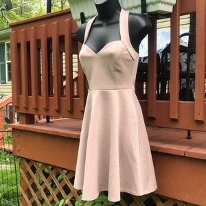 Lavender Open-back Halter Dress